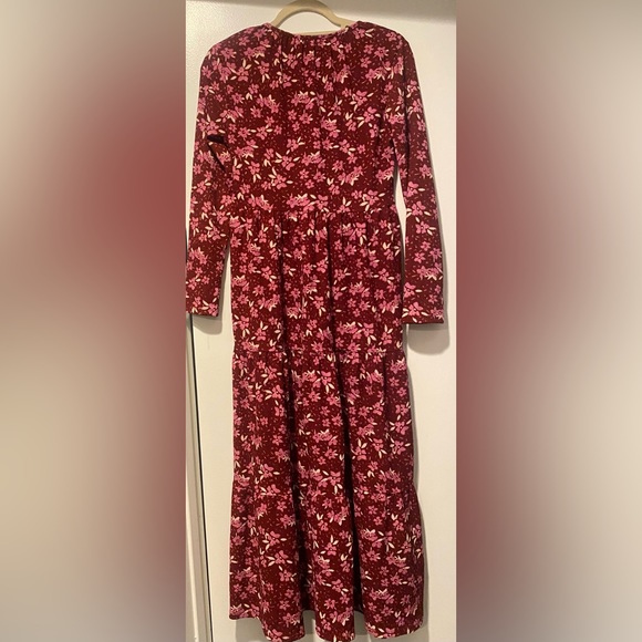 Free People - Maroon & Pink Floral Print Long Sleeve Maxi Dress🍒 - Picture 8 of 11